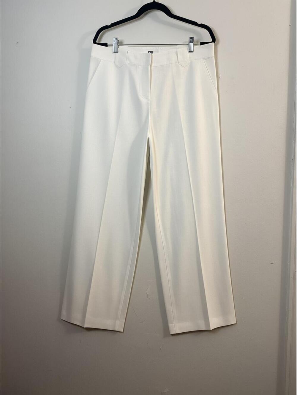 Saks Fifth Avenue Threads White Linen Wide Women’s Size 10 NWOT Resort Coastal
